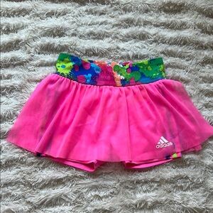 Adidas Pink Skort with Vibrant Floral Waistband